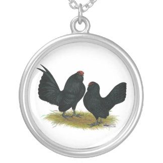 D'Anvers Black Bantams Silver Plated Necklace