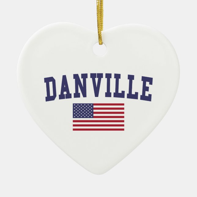 Danville CA US Flag Ceramic Ornament (Front)