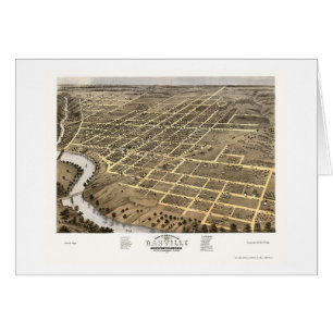 Danville, IL Panoramic Map - 1869 Cards