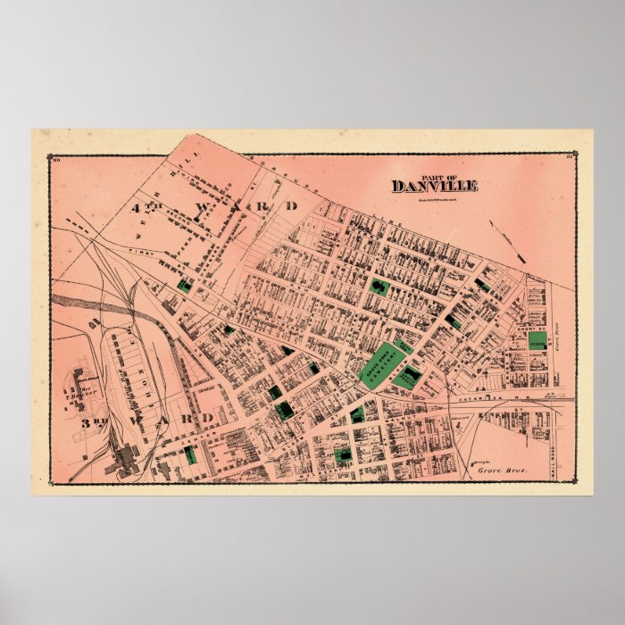 Danville Map 3 1876 Beers Atlas Print