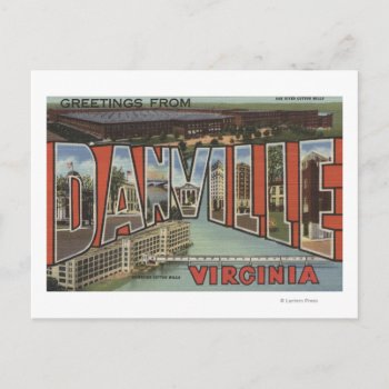 Danville  Virginia - Large Letter Scenes Postcard by LanternPress at Zazzle
