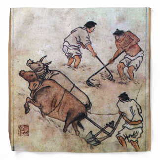 Danwon Nongali Korean rice field plowing Bandana