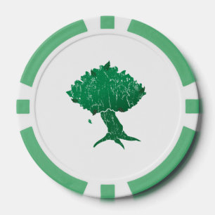 DAoC Hibernia Clay Poker Chips, Green Striped Edge Poker Chips