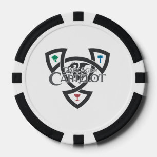 DAoC Knot Clay Poker Chips, Black Striped Edge Poker Chips