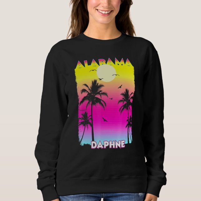 Daphne Alabama Al Summer Vintage Sunset Sweatshirt (Front)