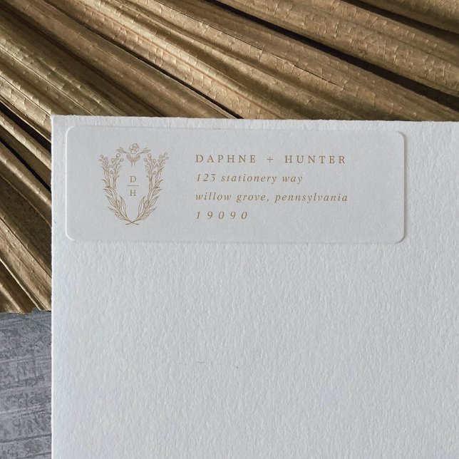 DAPHNE Classy Gold White Return Address Labels (DAPHNE Classy Gold White Return Address Labels)