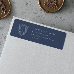DAPHNE Dark Blue Minimalist Return Address Labels