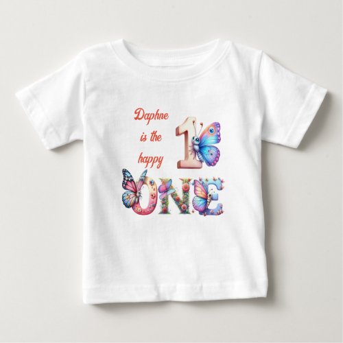 Daphne is the happy 1  Customizable print text  Baby T_Shirt