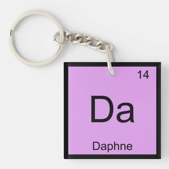 Daphne Name Chemistry Element Periodic Table Keychain (Front)