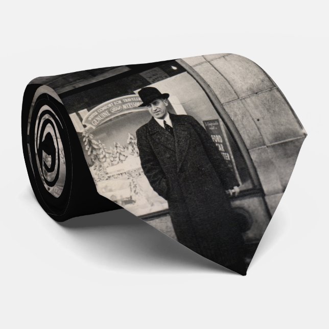 dapper 1930s man photo print neck tie (Rolled)