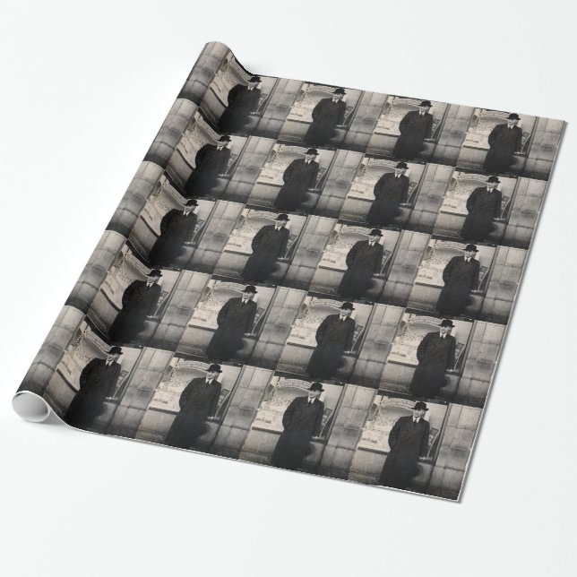 dapper 1930s man photo wrapping paper (Unrolled)