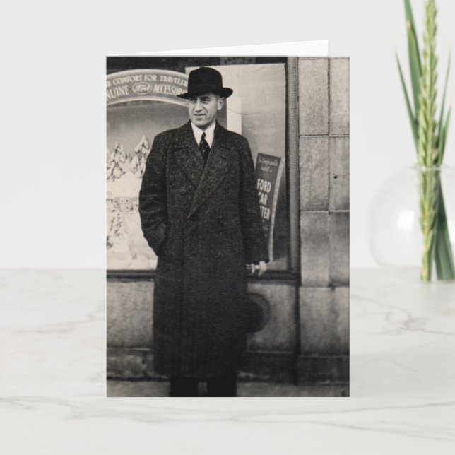 dapper 1930s man vernacular photo card (Front)