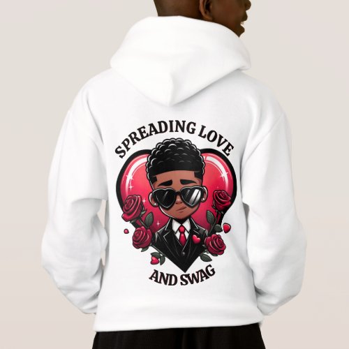 Dapper African American Boy with Roses Valentine Hoodie