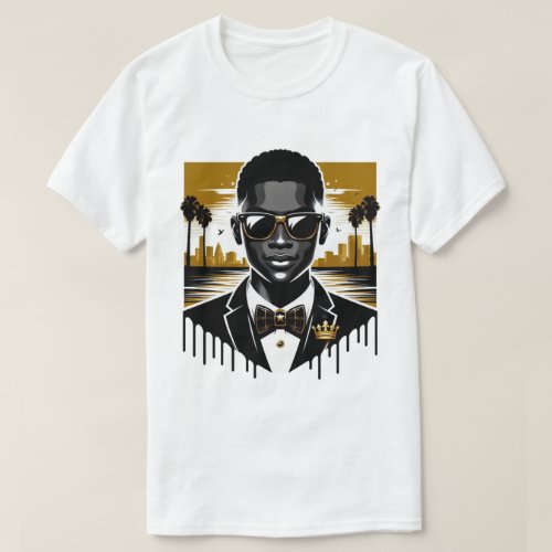  Dapper African American Man California Drip Logo T_Shirt