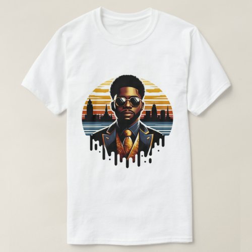  Dapper African American Man Mississippi Drip Logo T_Shirt