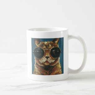 Dapper Animal Kitty In Sunglasses Coffee Mug
