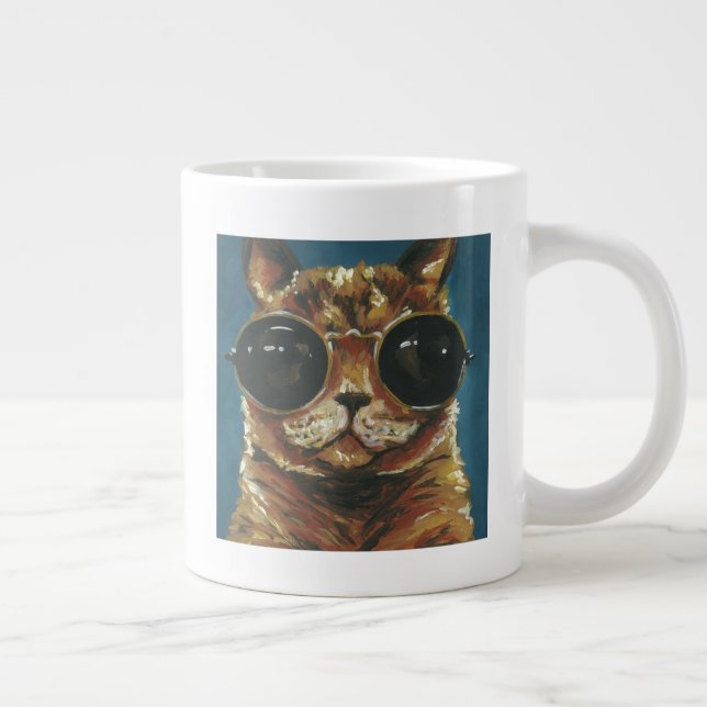 Dapper Animal | Kitty In Sunglasses Giant Coffee Mug (Right)
