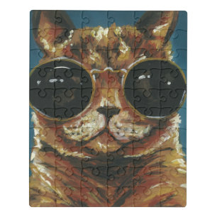 Dapper Animal   Kitty In Sunglasses Jigsaw Puzzle