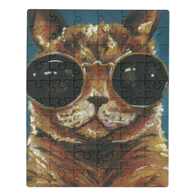 Dapper Animal | Kitty In Sunglasses Jigsaw Puzzle (Puzzle Vertical)