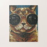 Dapper Animal | Kitty In Sunglasses Jigsaw Puzzle<br><div class="desc">This print features a brown kitty in round sunglasses | By Jennifer Rutledge</div>