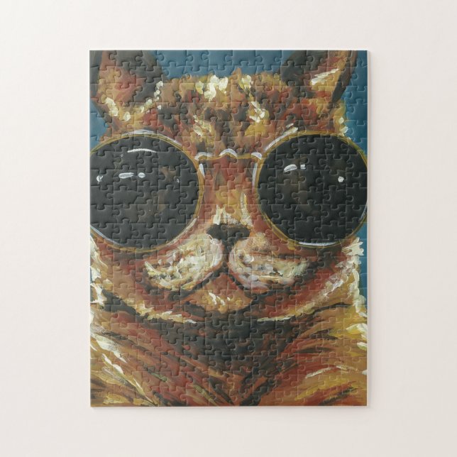 Dapper Animal | Kitty In Sunglasses Jigsaw Puzzle (Vertical)