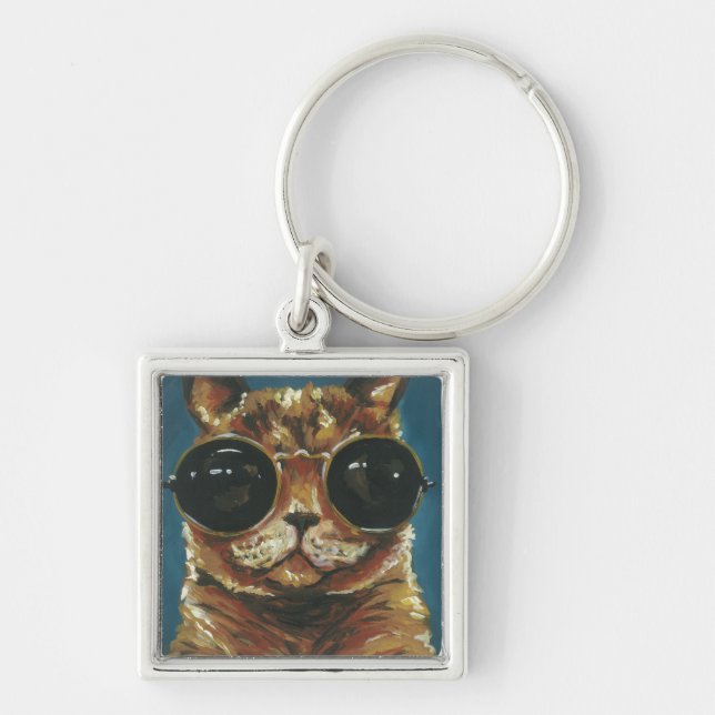 Dapper Animal | Kitty In Sunglasses Keychain (Front)