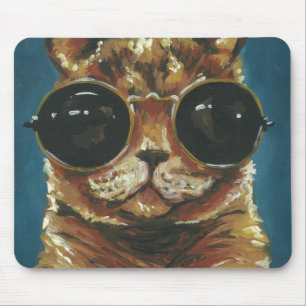 Dapper Animal   Kitty In Sunglasses Mouse Pad
