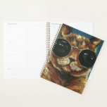 Dapper Animal | Kitty In Sunglasses Planner<br><div class="desc">This print features a brown kitty in round sunglasses | By Jennifer Rutledge</div>