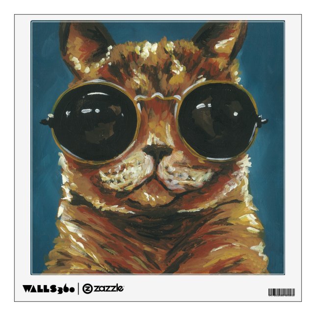 Dapper Animal | Kitty In Sunglasses Wall Decal (Front)