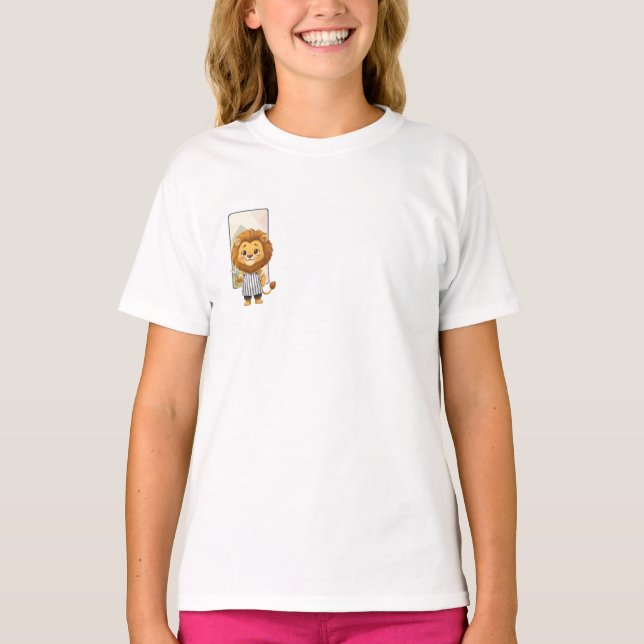 Dapper Barber Lion Stylist Kids T-Shirt (Front)