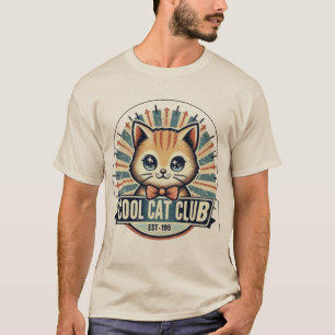 Dapper Cartoon Cat – 1950s Style Logo T-Shirt