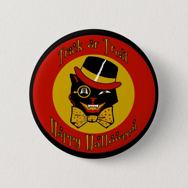Dapper Cat Button (Front)