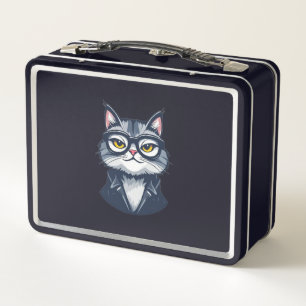 Dapper Cat in Glasses & Suit Lunch Box