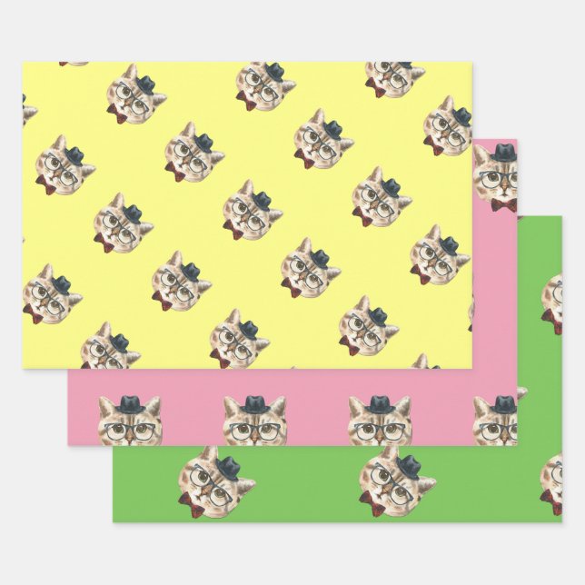 DAPPER CAT WRAPPING PAPER SHEETS (Set)