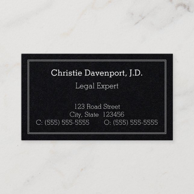 Dapper, Conservative Business Card (Front)