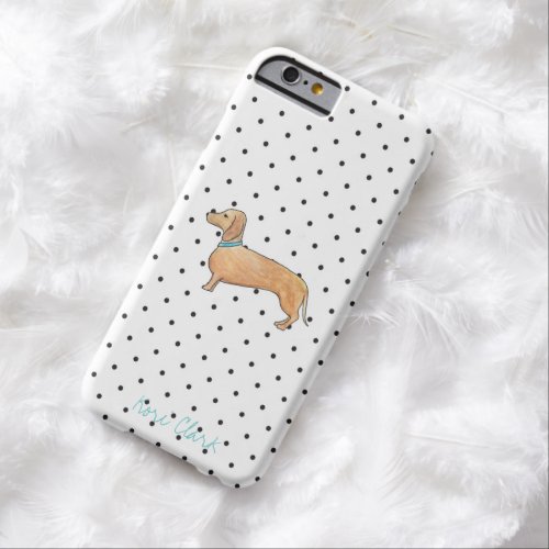 Dapper Dachshund Dots Barely There iPhone 6 Case