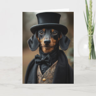 Dapper Dachshund in Elegant Victorian Attire Invitation