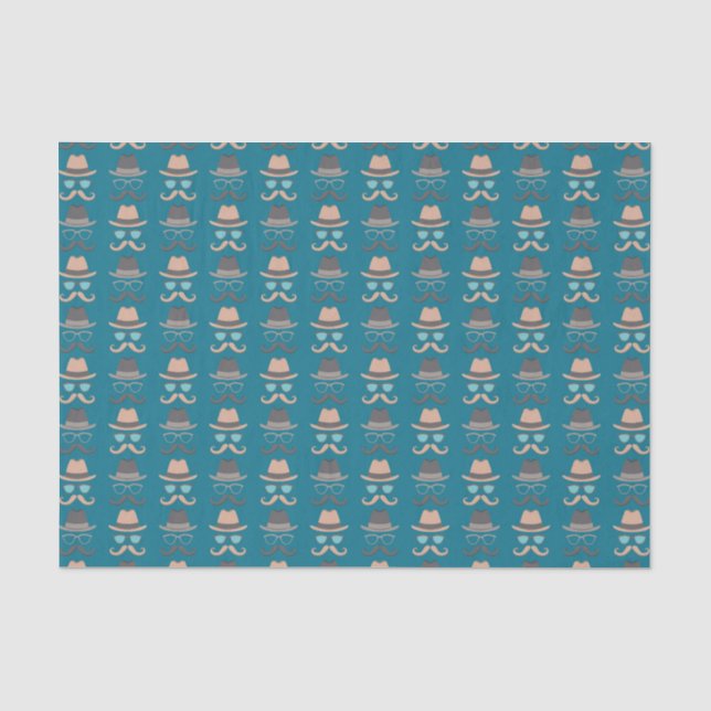 Dapper & Disguised: A Classic Mustache Pattern Tissue Paper (Front)