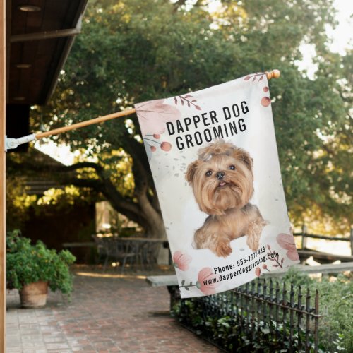 Dapper Dog Grooming Business House Flag