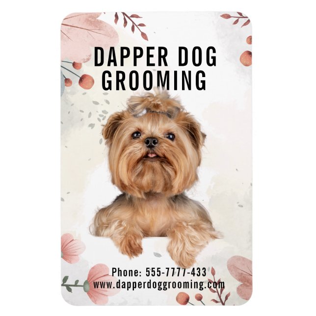Dapper Dog Grooming Business  Magnet (Vertical)