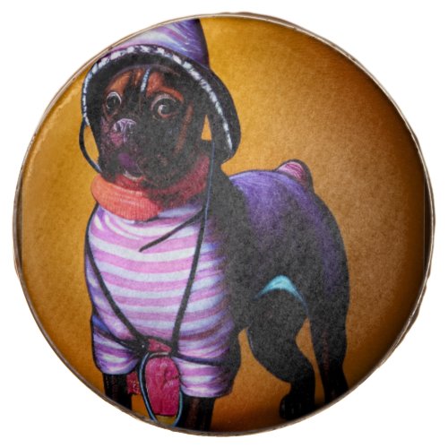 Dapper doggy in pajama costume  trivet classic rou chocolate covered oreo