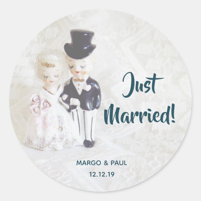 Dapper Dolls Just Married Sticker (Front)