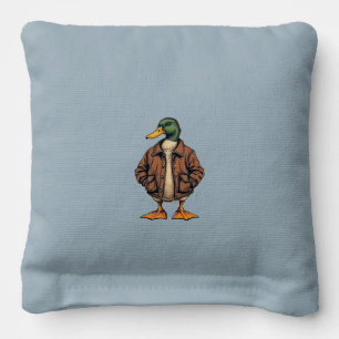 Dapper Duck in Jacket Cornhole Bags - Navy & Baby