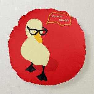 Dapper Duck Round Pillow
