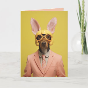 Dapper Easter Bunny Dog Invitation