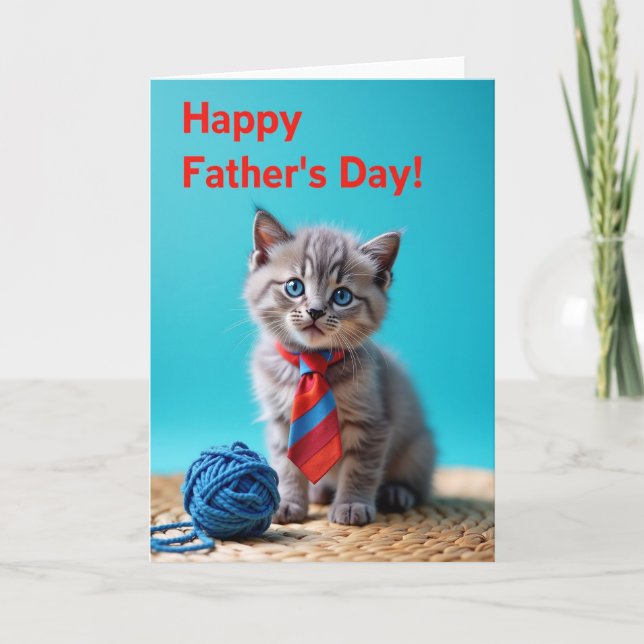 Dapper Fathers Day Feline Card (Front)