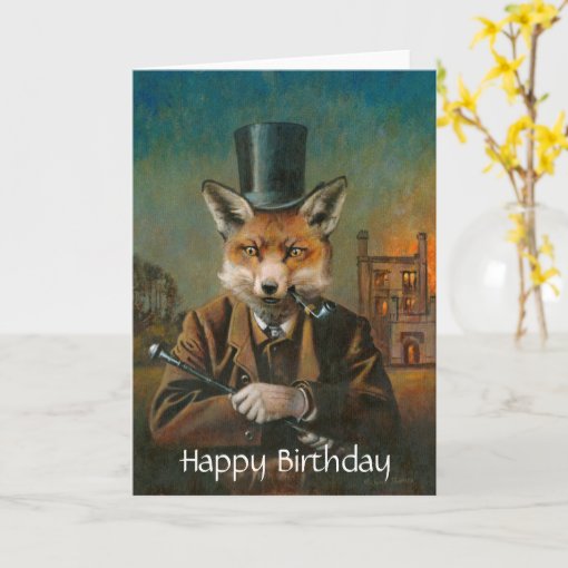 Dapper Fox Birthday Card | Zazzle