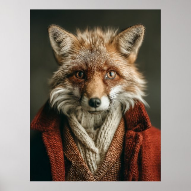 Dapper Fox in Cozy Style Poster (Front)