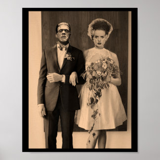 Dapper Frankenstein Wedding Day - Monster Hallowee Poster