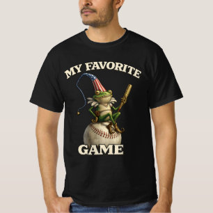 Dapper Frog Baseball Champion: Vintage Sports T-Shirt